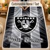 Flannel BlanketLas Vegas Raiders Custom Name Text Personalized Soft Warm Throw Blanket Home Decor Gift