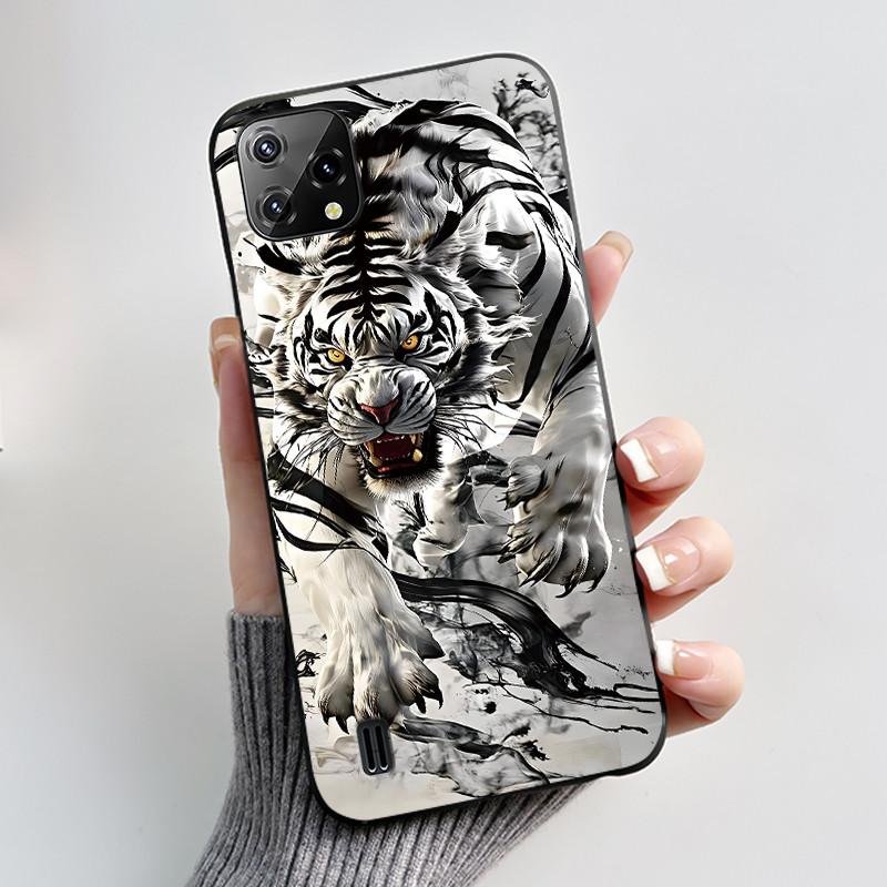 Чехол для Blackview A55 Oscal C60 Задняя крышка Роскошный Милый Любовь Кролик Смешной Узор Черный ТПУ Мягкий Силикон Защитный Чехол для Телефона