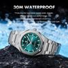 Mens Luxury Watches Octagonal Stainless Steel Analog Quartz Watch with Day Date, Waterproof Luminous Casual Watch