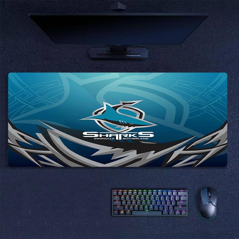 Коврик для мыши Cronulla Sharks Цветной Большой Игровой Коврик для стола Нескользящий для Ноутбука Планшета Большой Коврик для мыши XXL Коврик Мини-ПК Игровой коврик С заблокированным краем