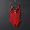 Mesh Hollow Women Underwear Deep V Lace Sling Nightwear Lingerie Lace Bow Bodysuit  Gifts