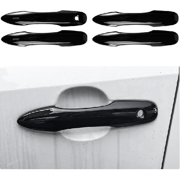 YINGTUU Car Snap-On Door Handle Cover For Toyota Camry 2018 2024 2025 Exterior Accessories Protection Stickers Sport Decals(Carbon Fiber Grain)