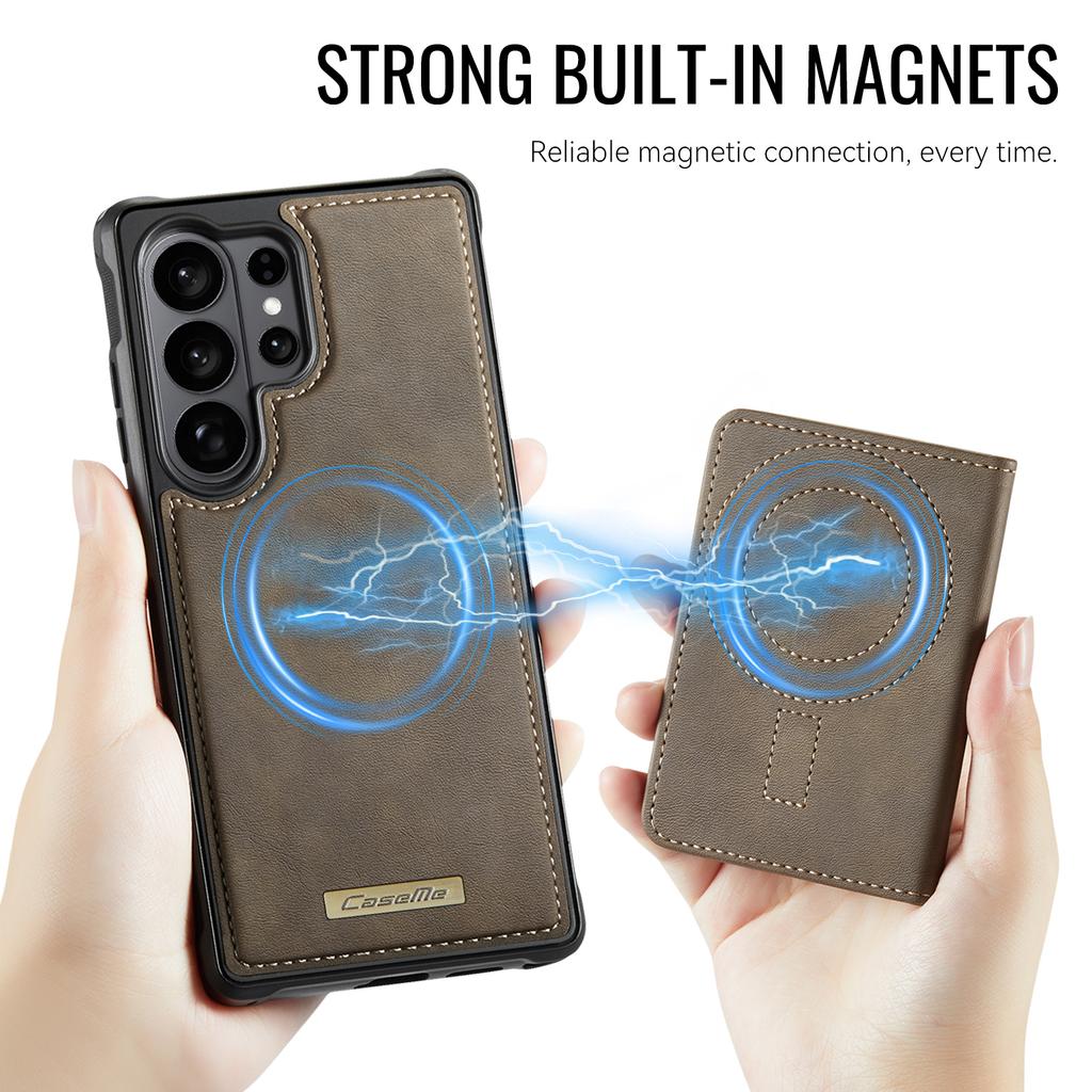 For Samsung Galaxy S26 Ultra Magnetic Case CASEME ME80 Series Leather PC TPU Phone Cover with Detachable Wallet