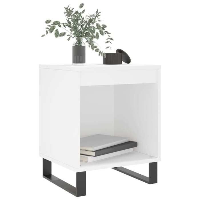 Maison Exclusive - Table de chevet Blanc 40x35x50 cm Bois d’ingénierie