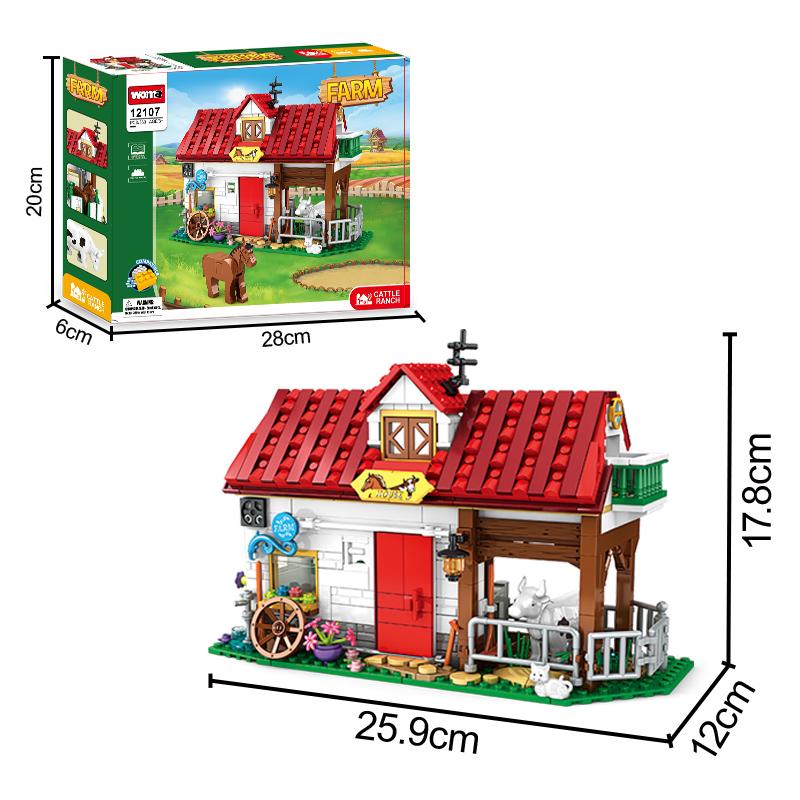 Woma Toys RTS 12107 Brick Block Building CPSIA ASTM Bloc Jouet De Construction Animals Farm Toys для детей