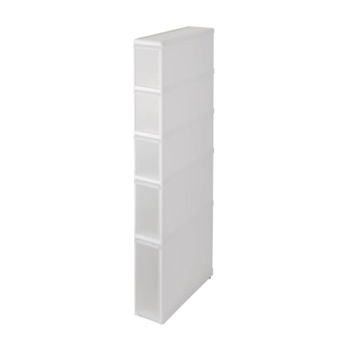 Like-it Kitchen Storage Drawers, Super Slim, 5 Drawers, Approx. 14cm Wide X 46.5cm Deep X 120cm High, White, Made In Japan, FTS-113