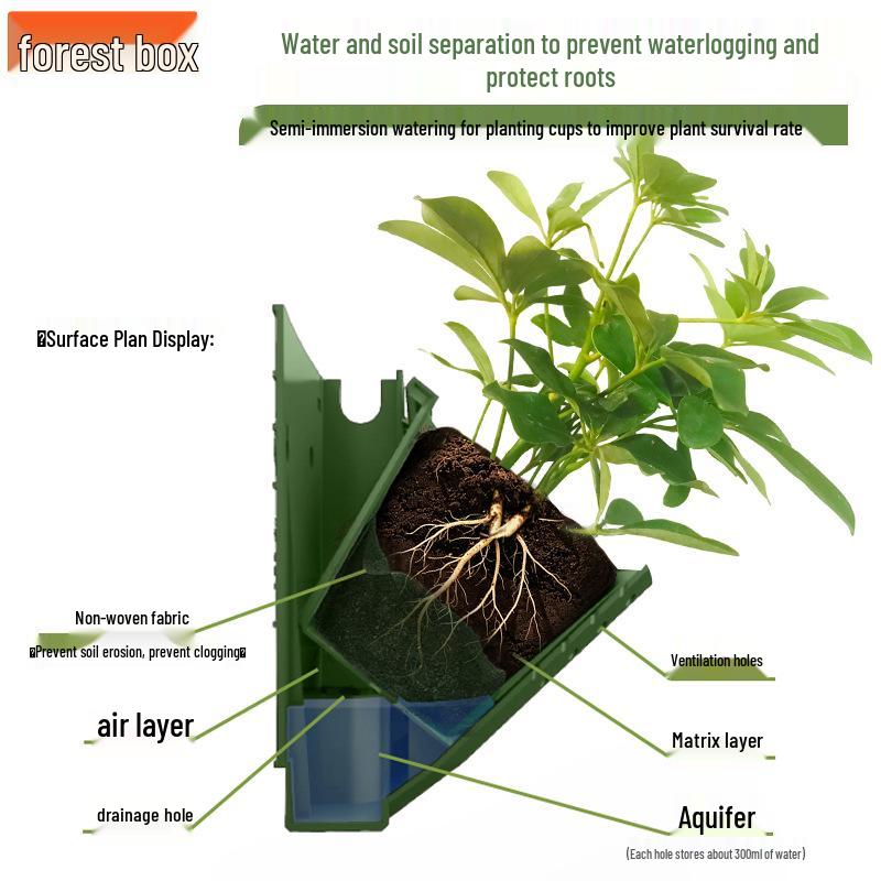 Large Multi-Layer Vertical Green Wall Planter with Hanging Flower Trough