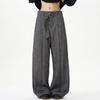 Kisko High-End American-Style Bamboo Gray Belt Drape Casual Trousers Unisex Niche Retro Loose Straight-Leg Pants