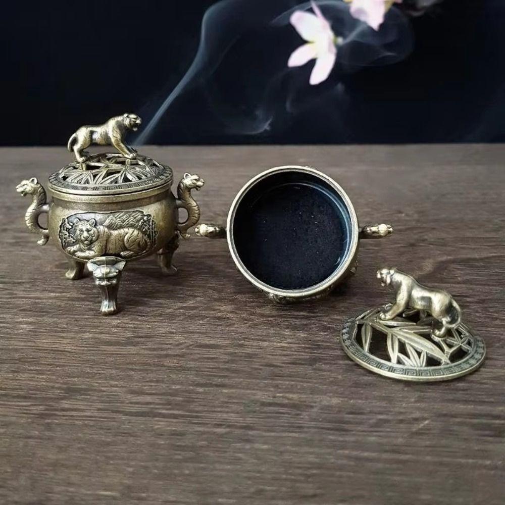 Animal Foot Plate Incense Burner Hollow Out Three Legged Stove  Tea Ceremony Home Decoration