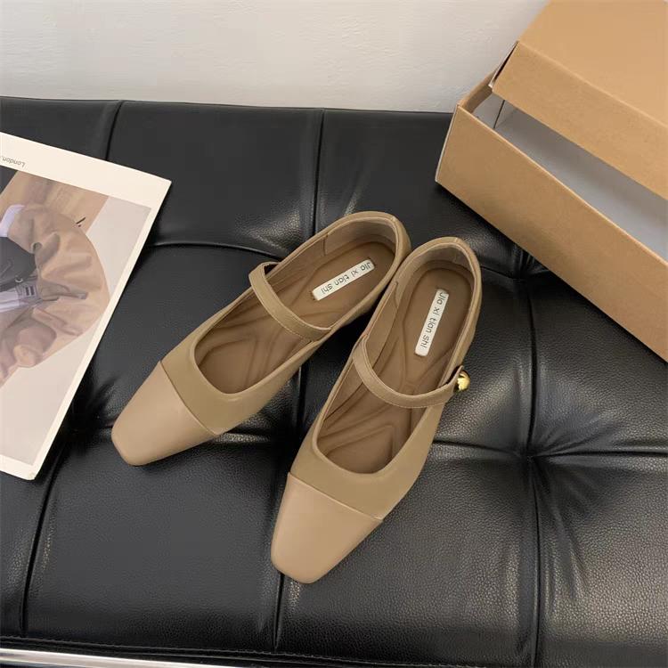 Мода 2024 Весна Новые женские туфли на плоской подошве Модные красные женские туфли Мэри Джейн на плоской подошве Женские туфли с квадратным носком Балетки для улицы