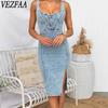 Women's Fashion Summer Spring Solid Color Print Sleeveless Suspenders High Waist Casual Dresses