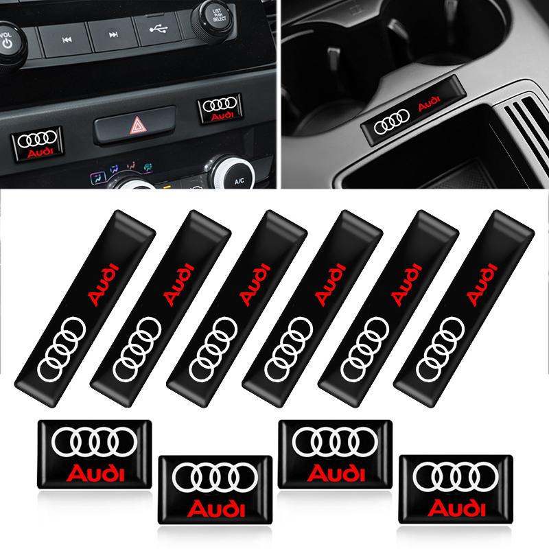 2026 10Pcs 3D For 4HGUE A1 A3 8P 8V A4 A5 A6 A7 A8 Q3 Q5 Q7 Q8 Sline Car Styling Epoxy Emblem Stickers Auto Interior Badge Accessories