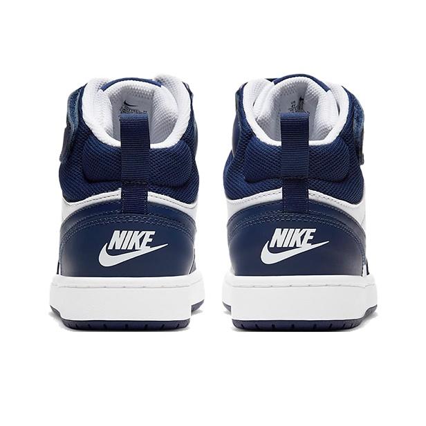 Nike Детские кроссовки Court Borough Mid 2 GS White Signal Blue Blue-Void CD7782-107