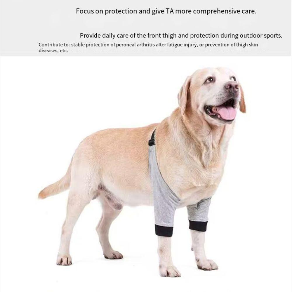 Защита ноги собаки от травм – Мягкий дышащий суставной протектор для крупных собак, Повязка на рану колена и ноги (S/M/L/XL, Серый)