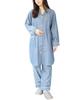 NISHIKI Maternity Long Sleeves with Nursing Cotton Gentle On the Open Long Adjustable Waist Nursing Wear Size Pajamas, Opening, 100% Double-Layer
