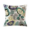 Floral Cushion Cover, Leaf Flower Print Throw Pillow Cover, 18x18 Inch Decorative Farmhouse Pillowcase for Sofa Bed Car Home Decor