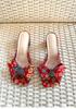 In The Balcony Petal Pop Mesh Crystal Ball Ribbon Sandals 6Cm Heel