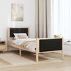Black Bed Frame with Headboard 75 x 190 cm Fabric