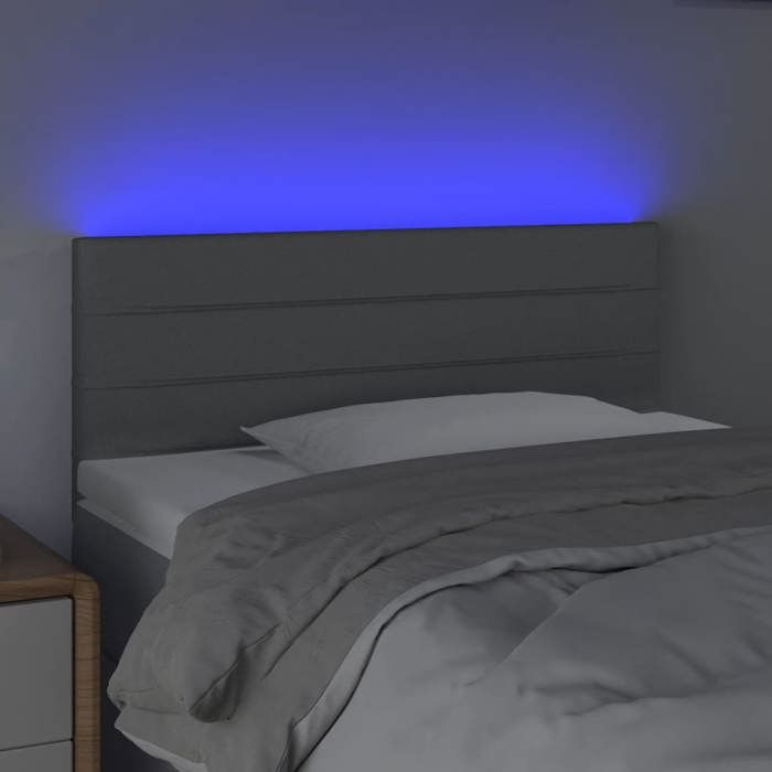 VidaXL Tête de Lit à LED Meuble de Chambre à Coucher Accessoire de Lit Simple Tête de Cadre de Lit Intérieur Gris Clair 3121734