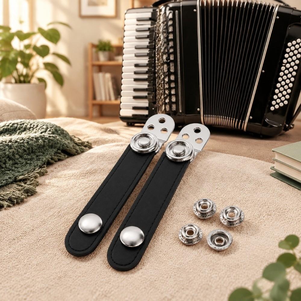 2pcs/set Black Accordion Bellows Strap Holder  for Music Parts