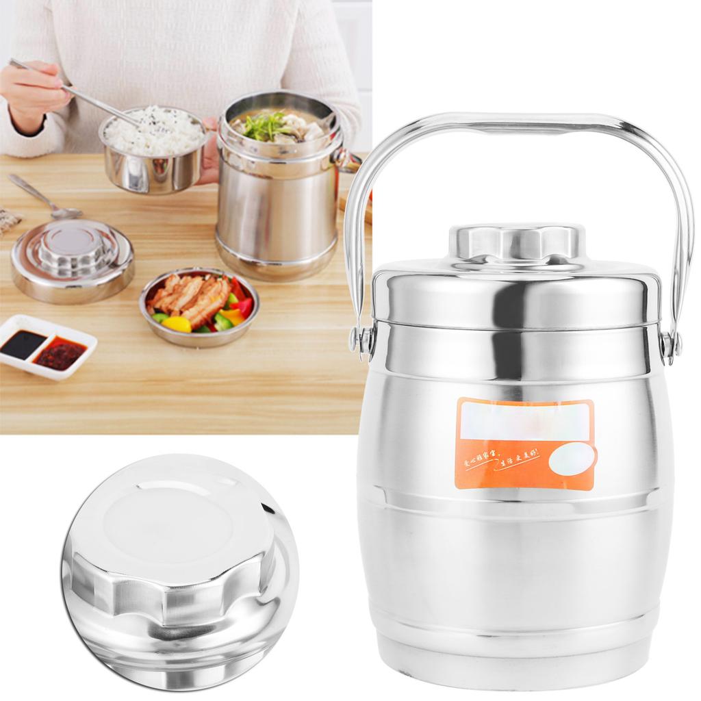 Изолированный ланч-бокс с двойным вакуумным слоем из нержавеющей стали, изоляция, студенческий/взрослый бенто-бокс(2,0 л )