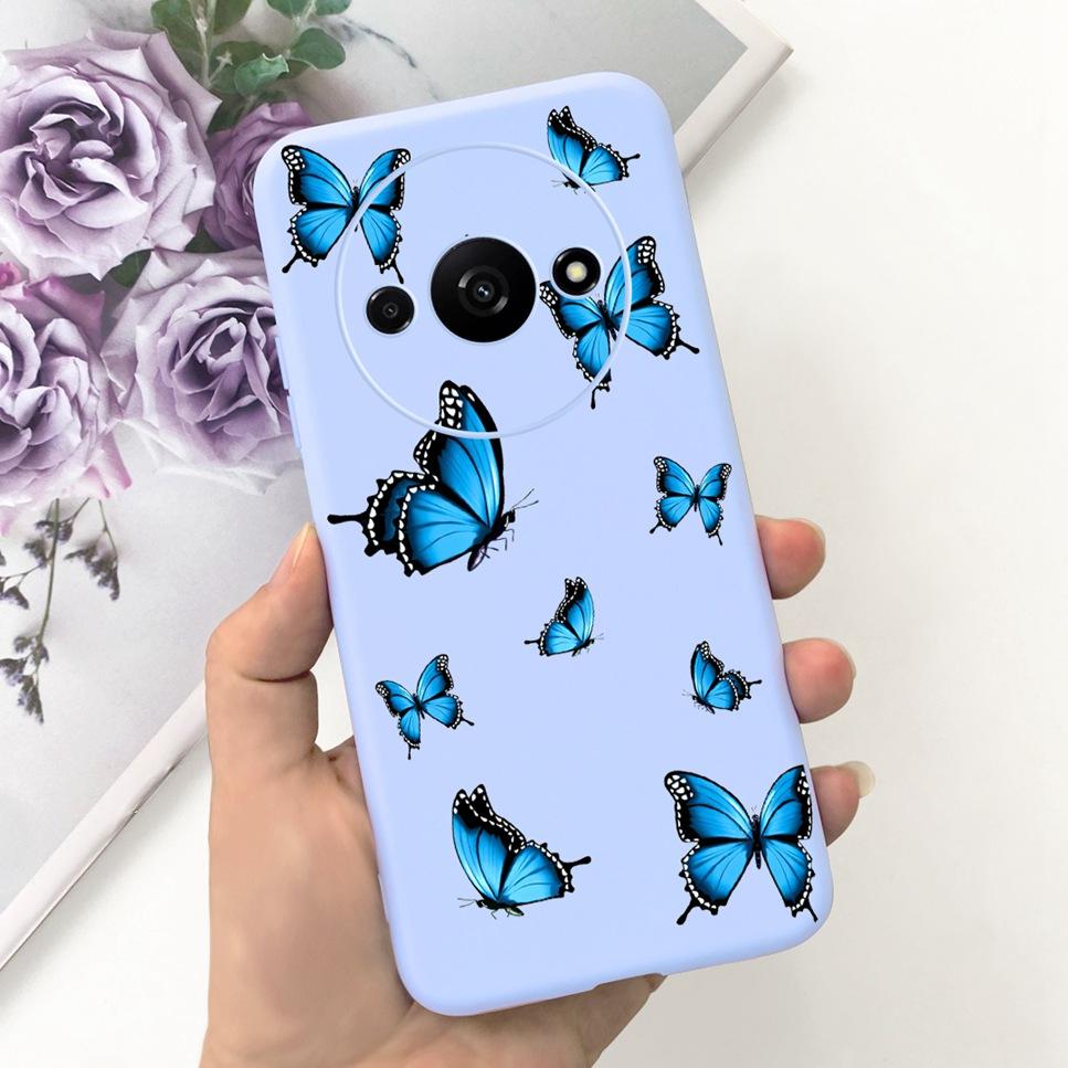 Модный дизайн Чехол для Xiaomi Redmi A3 4G Бабочка Милый Кот Мягкий Силиконовый Задний Чехол для Redmi A3 A 3 6.71" Бампер Чехол для Телефона
