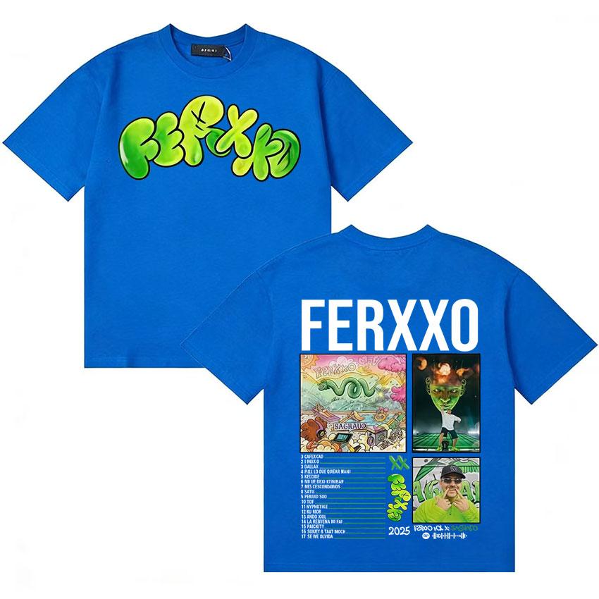 Singer Feid FERXXO CALIPSIS Concert Merch Tshirt Unisex Women Summer T Shirt Teenagers Cotton Oversized Crewneck Tshirt Streetwear