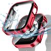 Стекло + чехол для Apple Watch Case 8 7 6 SE Защитная пленка для экрана Бампер с прямым краем IWatch Series 44 мм 40 мм 41 мм 45 мм 4 5 Водонепроницаемый чехол