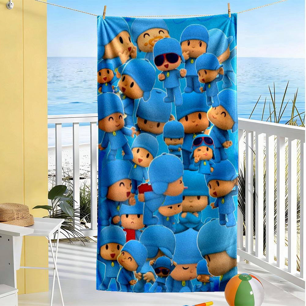 Pocoyo Beach Towel Super Soft & Absorbent Comfortable Lightweight Perfect for Traveling Yoga Camping and Swimming