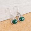 Malachite Gemstone 925 Sterling Silver Jewelry Handmade Earrings 1.64" For Gift CE-1-33
