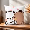 Couple Comfortable Soft Pillow Case for Sofa Bear Cartoon Kawaii Living Room Home Office D-dudu Decor Protective Covers b-Bubu