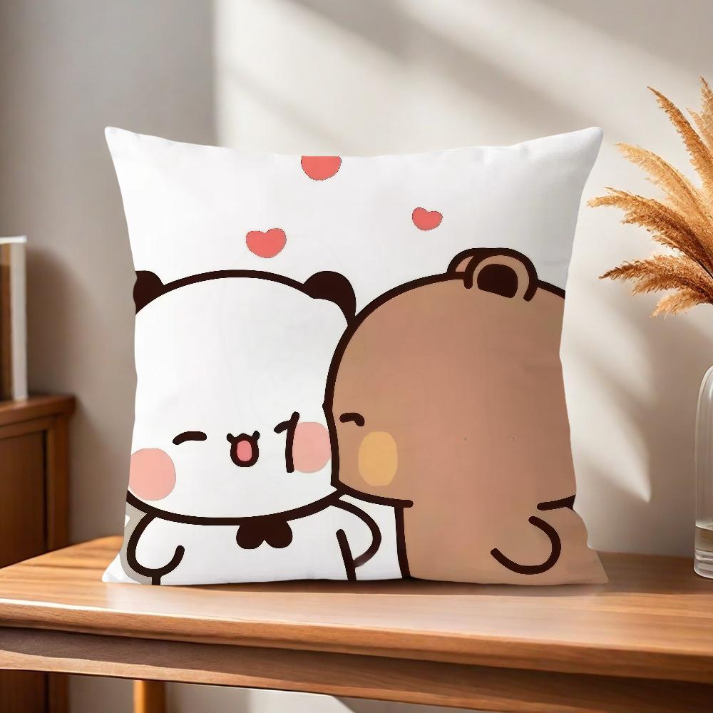 Couple Comfortable Soft Pillow Case for Sofa Bear Cartoon Kawaii Living Room Home Office D-dudu Decor Protective Covers b-Bubu