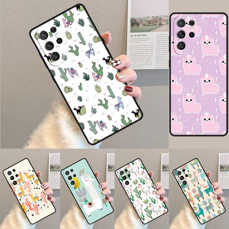 Кавайная Милая Лама Альпака Силиконовый Чехол для Телефона Для Samsung Galaxy note 10 pro S26 S25 S24 S23 S22 S21 Plus S25Ultra Capa Чехол
