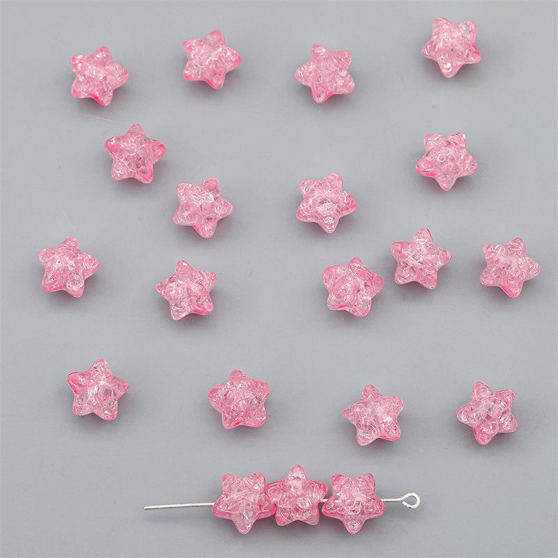 Бусины для браслетов ручной работы, цветные акриловые бусины в форме пентаграммы, потрескавшиеся бусины, свободные бусины, браслеты ручной работы своими руками, бусины из ниток, ювелирные аксессуары