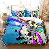 Classic School Anime Printed Bedding Kit 3PCS Duvet Cover & 2 Pillow Covers Breathable Soft Linens Anime Fan Room Ornament