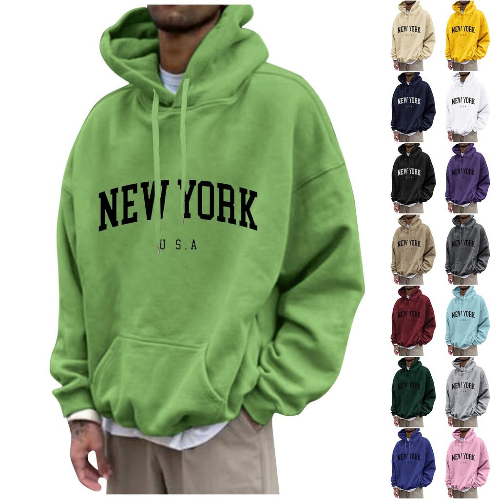 Men's Loose Printed Hooded Sweatshirt Men's Casual Fashion Sports Sweatshirt