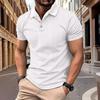 Summer Jacquard Polo Shirt Simple Autumn Tops Fashionable Solid Color Lapel Men's Button Short Sleeve Polos Shirts