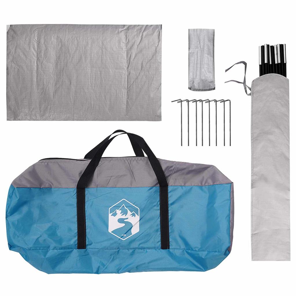 Camping Tent with Rainfly Waterproof Blue 360 x 245 x 185 cm
