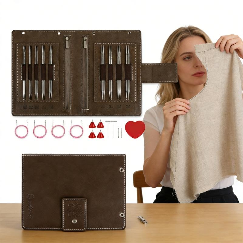 Набор шестигранных и круглых спиц из нержавеющей стали для шитья и вязания, съемный, в форме капли, для любителей рукоделия