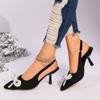Women Elegant Pearl Bowtie High Heels Sandals Summer Ankle Straps Thin Heeled Pumps Woman Black Party Sandals Womenshoes