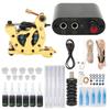 Complete Tattoo Kit Tattoo Power Supply Clip Cord Pedal Handle Needle Grommet Coil Tattoo Machine