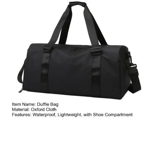 Unisex Duffle Bag Waterproof Gym Tote with Shoe Compartment Wet Pocket Carry on Weekender Duffel for Men Women Sports Travel Fitness