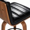 Swivel Bar Stool with PU Leather Upholstery & Curved Wooden Legs 360 degrees Swivel Chair for Kitchen, Bar & Counter