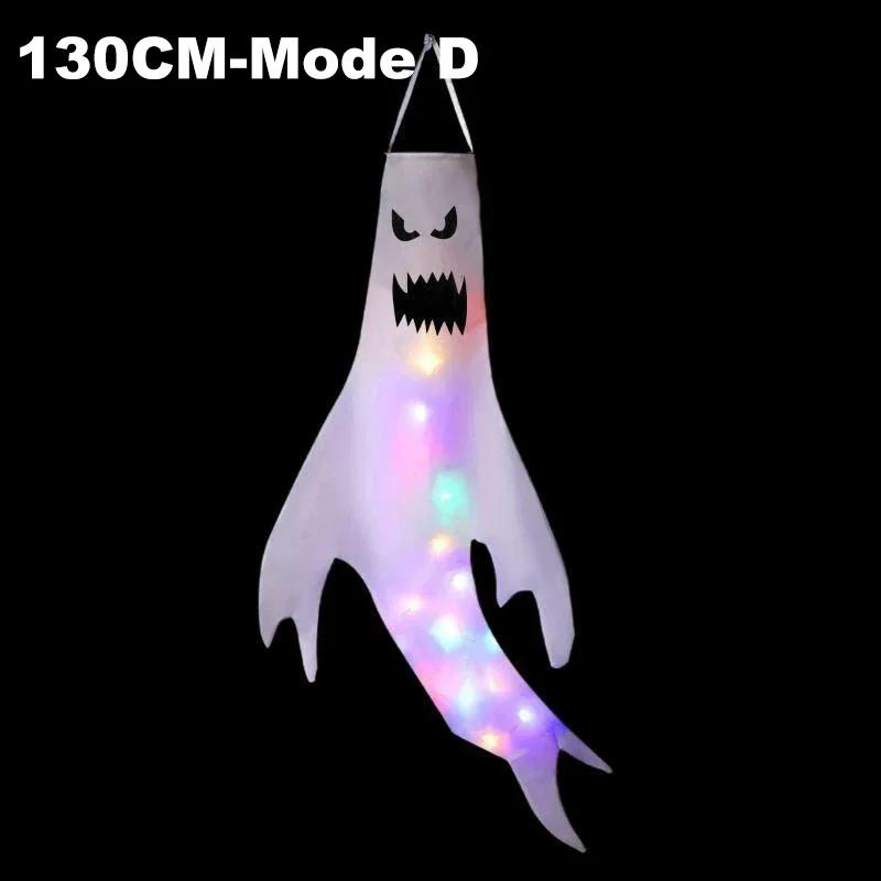 Страшный призрак Ветроуказатель Светодиодное освещение Призрачный кулон Подвесные призраки Фестиваль призраков Украшение места проведения Реквизит Украшение вечеринки на Хэллоуин