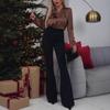 Женские новые брюки Hip Lift Belly Thin с высокой талией, расклешенные брюки