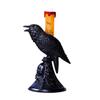 Black Crow Statue Glowing Candlestick LED Candles Lights Halloween Home Decorations Table Lamp Scary Ornaments