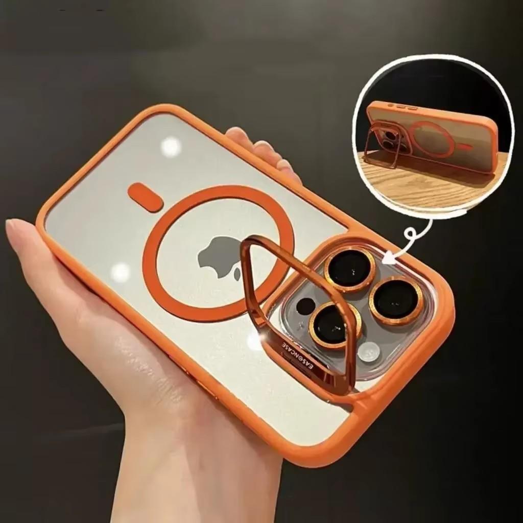 Для iPhone 17 Pro Max Роскошный Магнитный Ударопрочный Чехол Для iPhone 15 14 13 12 16 Pro Max Magsafe С подставкой Защитная крышка для стеклянной линзы