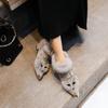 Winter New Padded Fox Head Lazy Hairy Shoes Women Thick with Short Boots