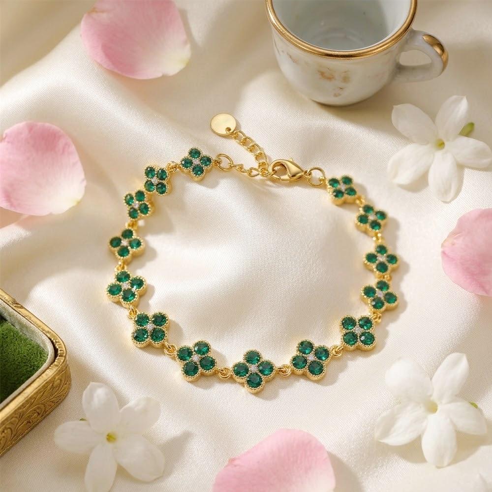European American Style Hand Chain High-End Full of Diamonds Zircons Multi-Color Titanium Steel Stainless Steel Jewelry