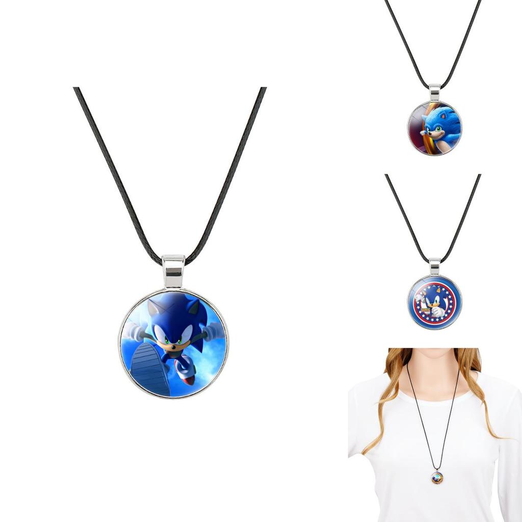 Кулон-ожерелье Соник Ежик Сплав Шарм Мягкая веревка Мультяшные украшения Подарок